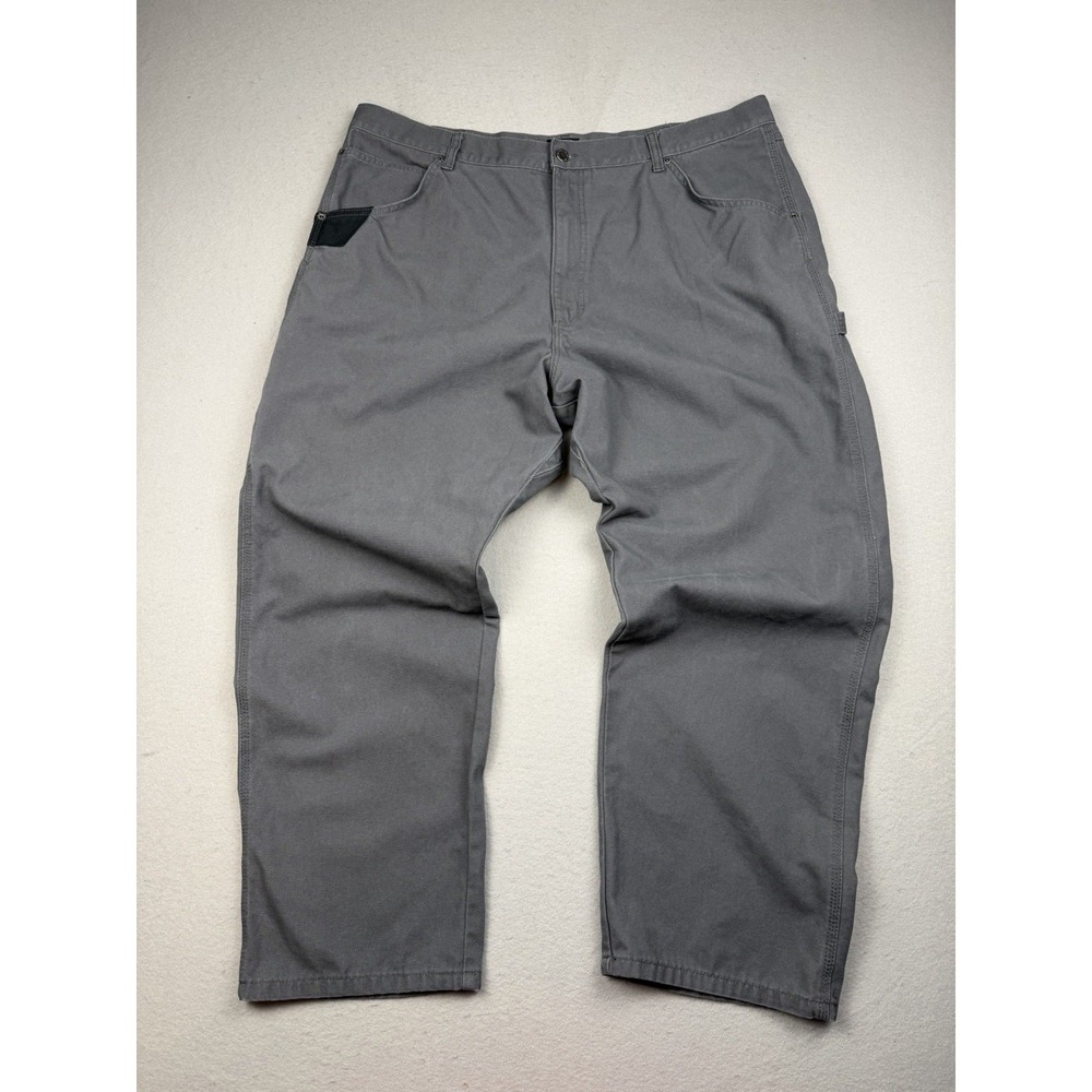 Wrangler Pant Mens 42x30 Gray Cotton Carpenter Straight Workwear Utility